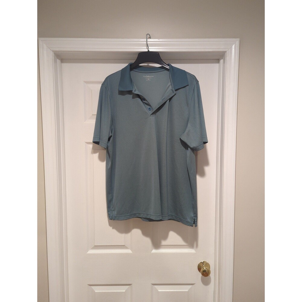Croft & Barrow Men's Size XL Green Performance Polo‎ Shirt Golf Nautical Preppy